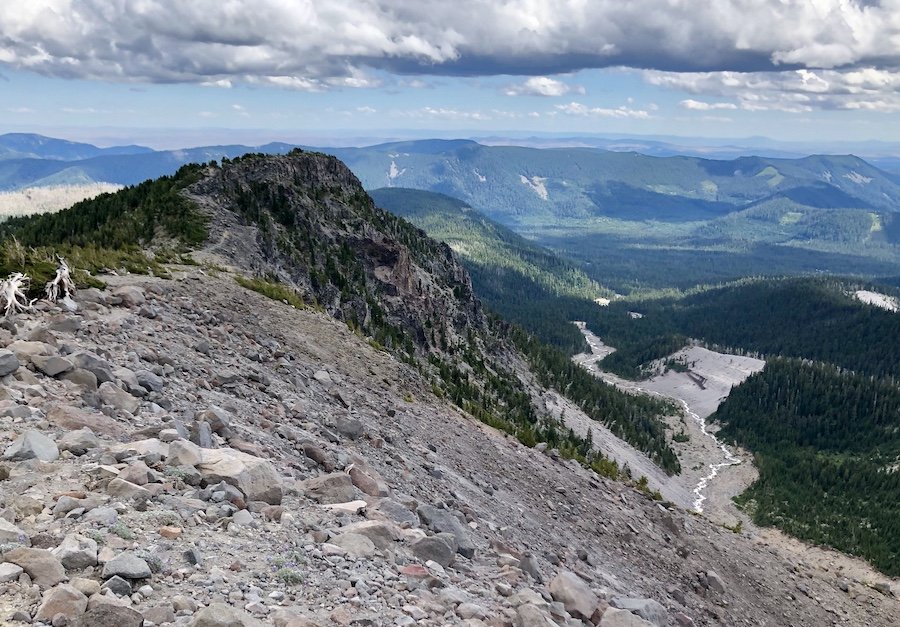 Mount Hood Timberline Trail - Ridge Trail Looking Down on Newton Creek on the East Side