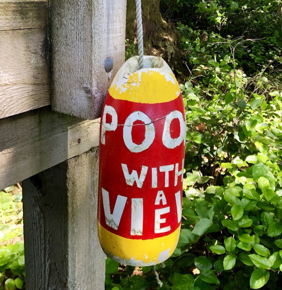 Poo with a View Outhouse Buoy at Cribs Creek, West Coast Trail