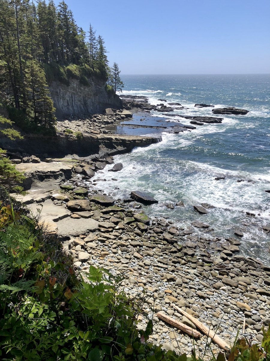 Coastal view from high up on the West Coast Trail