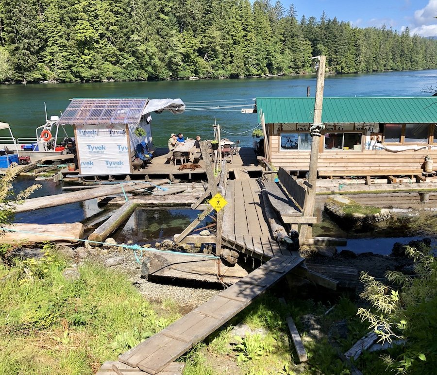 Looking back at The Crab Shack and Nitinaht Narrows on the West Coast Trail