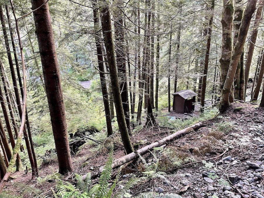 Outhouse at Alder Flats, Golden Ears Provincial Park