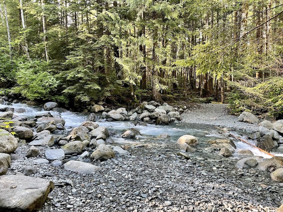 Early Spring Creek Crossing to Get to Hiker Beach, Golden Ears Provincial Park