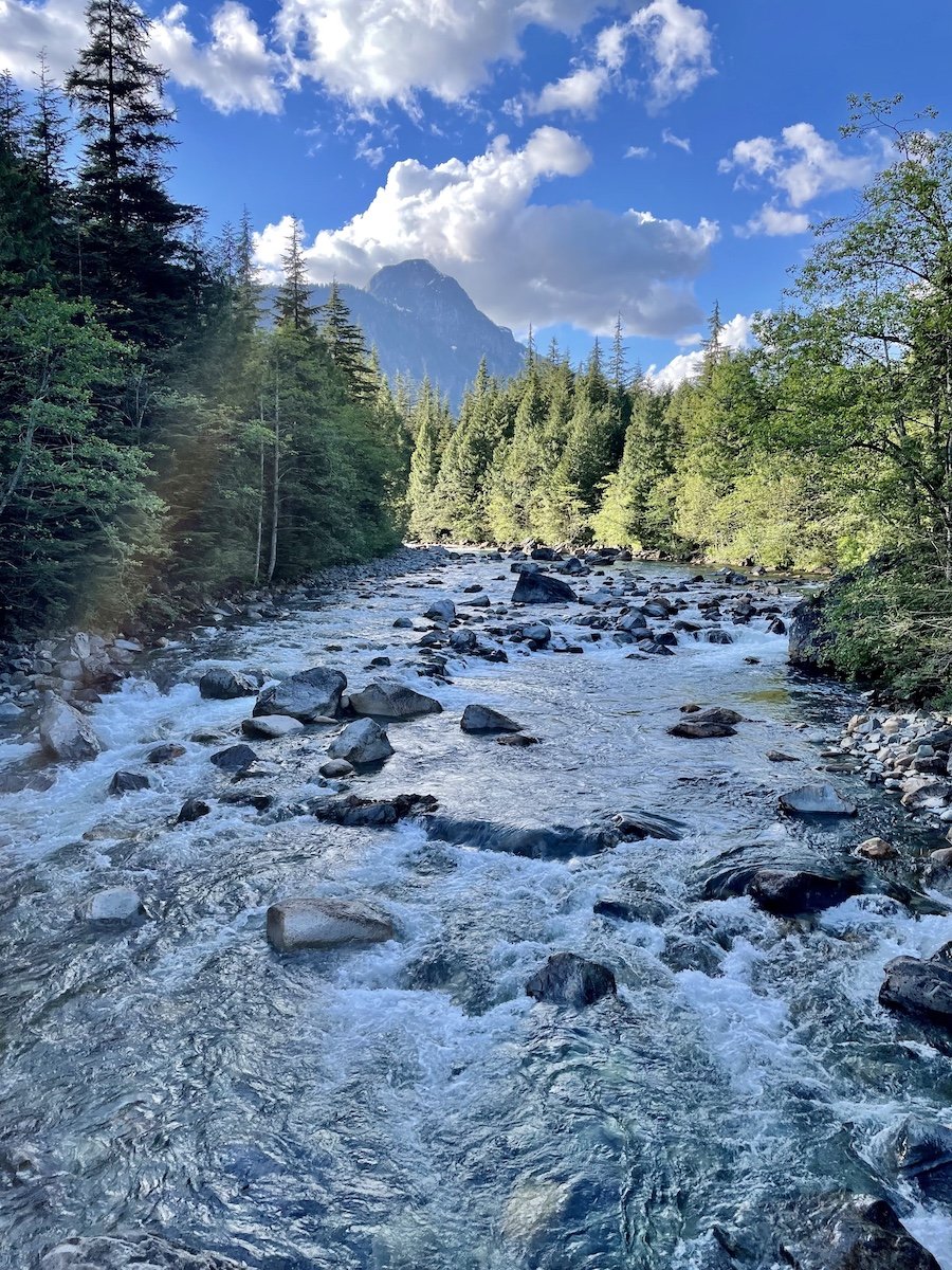 View from West Canyon to East Canyon Connector Bridge, Golden Ears Provincial Park