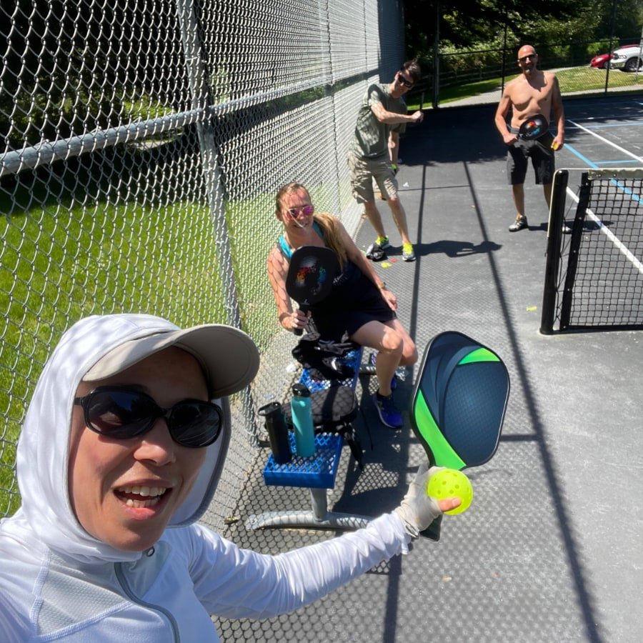 Pandemic pickle ball with our neighbours