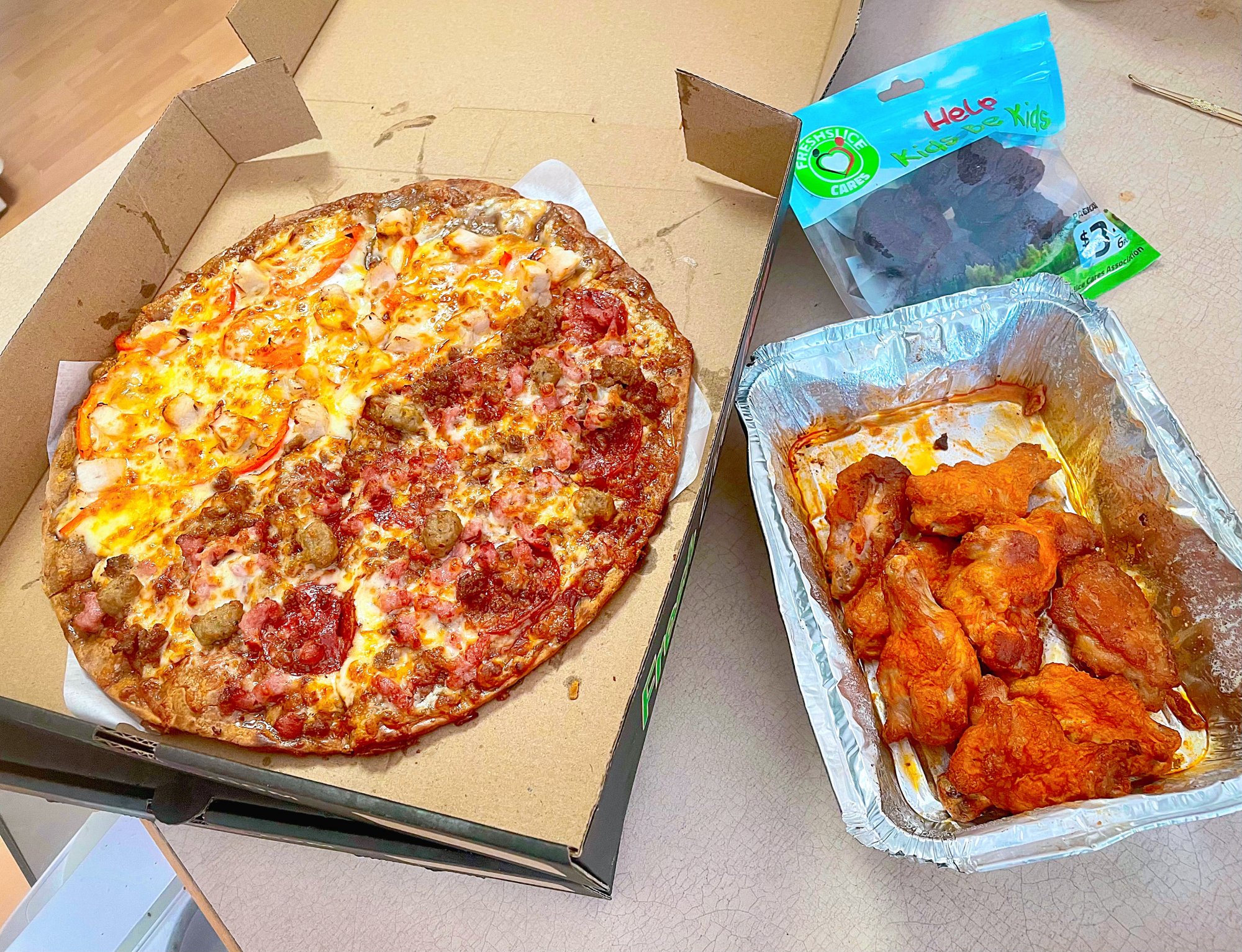 FreshSlice Cauliflower Crust Pizza and Baked Wings