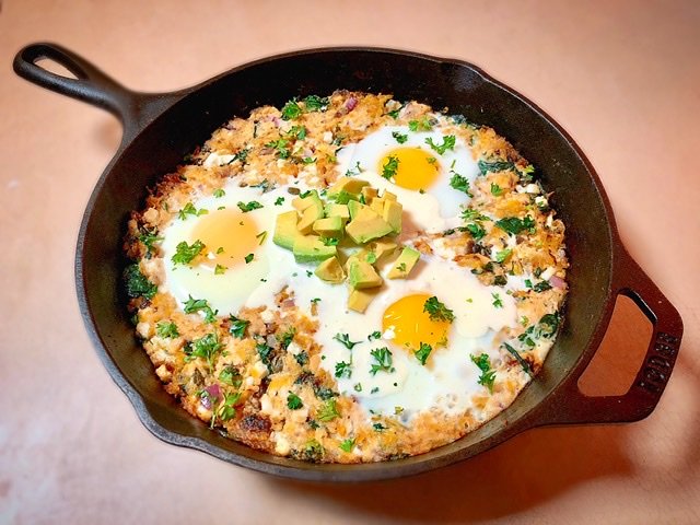 Salmon breakfast skillet