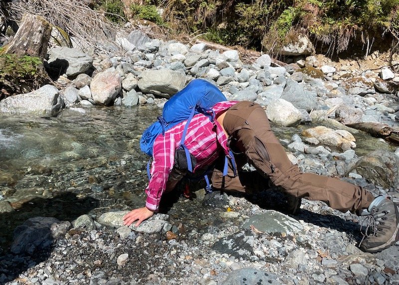 Cooling off in a creek on the Golden Ears Trail