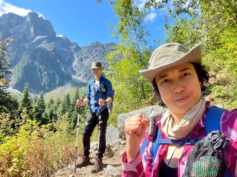 First view of the mountains on the Golden Ears Trail