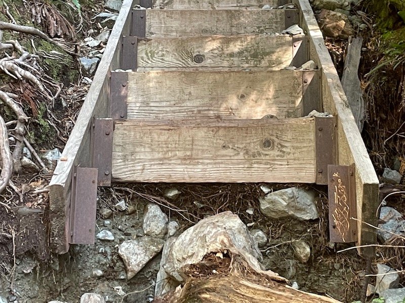 Missing Stair on Staircase on Golden Ears Trail