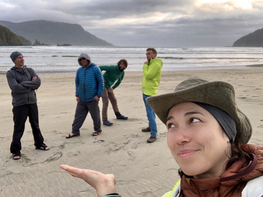 Hanging with some hiking homies at San Josef Bay, Cape Scott Provincial Park