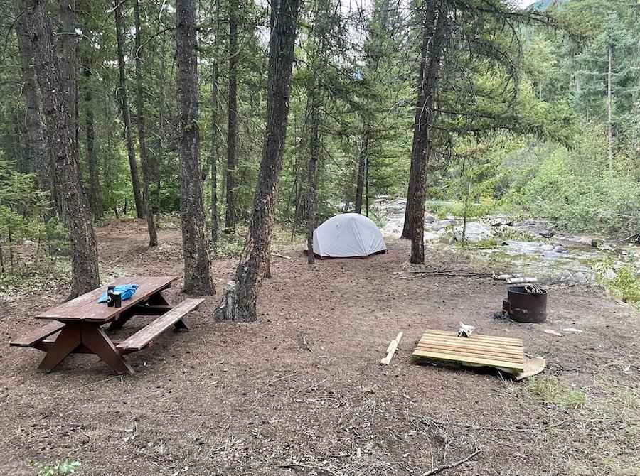 Camping at Lakeview Trailhead Campground, Cathedral Provincial Park